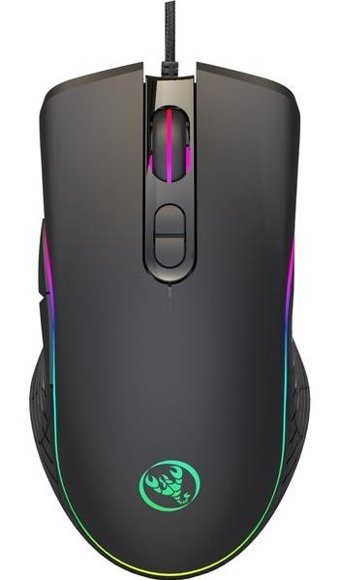 Hxsj A867 RGB Makrolu Kablolu Siyah Optik Gaming Mouse
