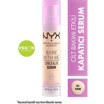 Nyx Bare With Me 01 Fair Nemlendiricili Göz Altı ve Yüz Likit Serum Kapatıcı