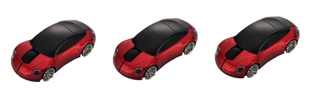 Hemobllo Araba Görünümlü Ergonomik Kablosuz Kırmızı Optik 3 Adet Mouse