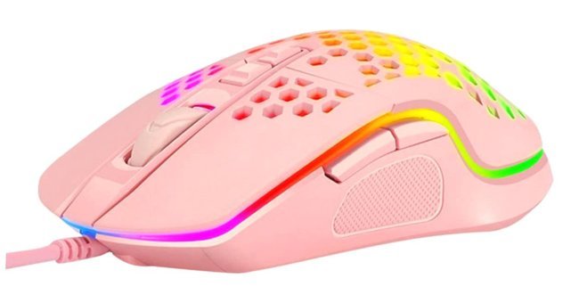 Osaladı V9 RGB Sessiz Ergonomik Makrolu Kablolu Pembe Optik Gaming Mouse