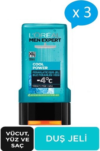 L'Oreal Paris Men Expert Cool Power Duş Jeli 3x300 ml