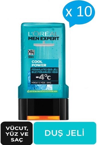 L'Oreal Paris Men Expert Cool Power Duş Jeli 10x300 ml