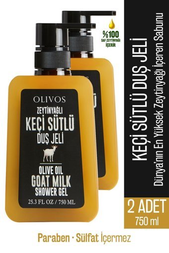 Olivos Besleyici Keçi Sütü-Zeytinyağı Nemlendirici Duş Jeli 2x750 ml