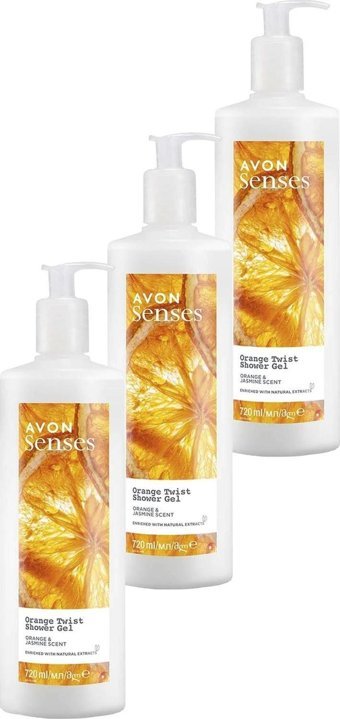 Avon Senses Portakal-Yasemin Duş Jeli 3x720 ml