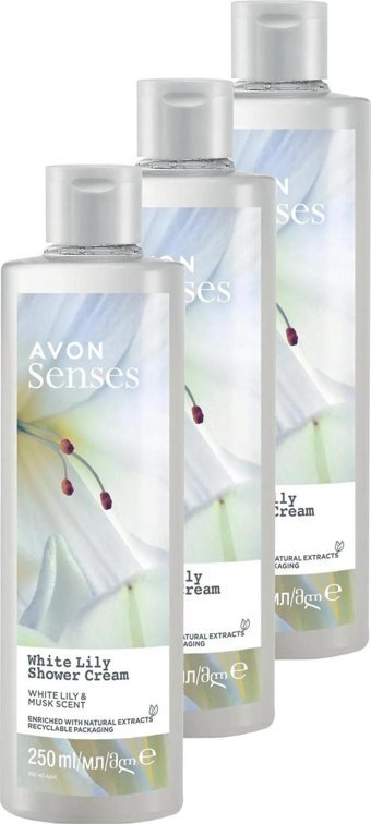 Avon Senses White Lily Beyaz Zambak Duş Jeli 3x250 ml