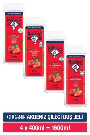 Le Petit Marseillais Akdeniz Çileği Nemlendirici Duş Jeli 4x400 ml