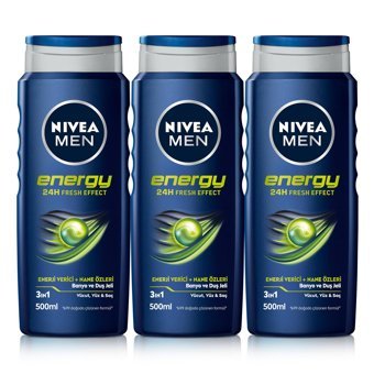 Nivea Men Energy Duş Jeli 3x500 ml