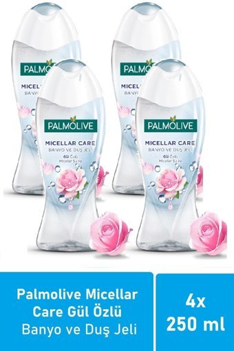 Palmolive Micellar Care Gül Duş Jeli 4x250 ml