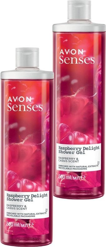 Avon Senses Rapsberry Delight Frambuaz-Frenk Üzümü Duş Jeli 2x500 ml