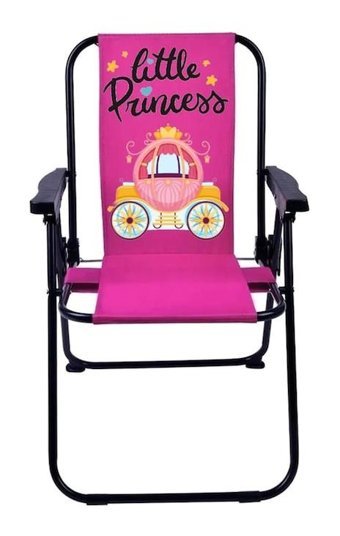 Exent Little Princess Katlanır Kolçaklı Pembe Çocuk Tekli Kamp Sandalyesi