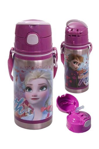 Frozen Elsa Pembe Çelik Okul Çocuk Suluk 500 ml