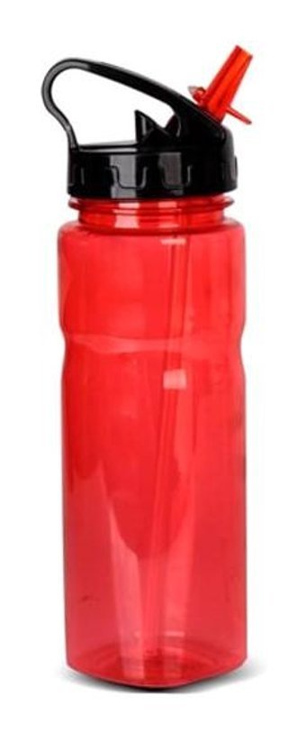 Boomug Tritan Pipetli Kırmızı Tritan Spor Yetişkin Matara 650 ml