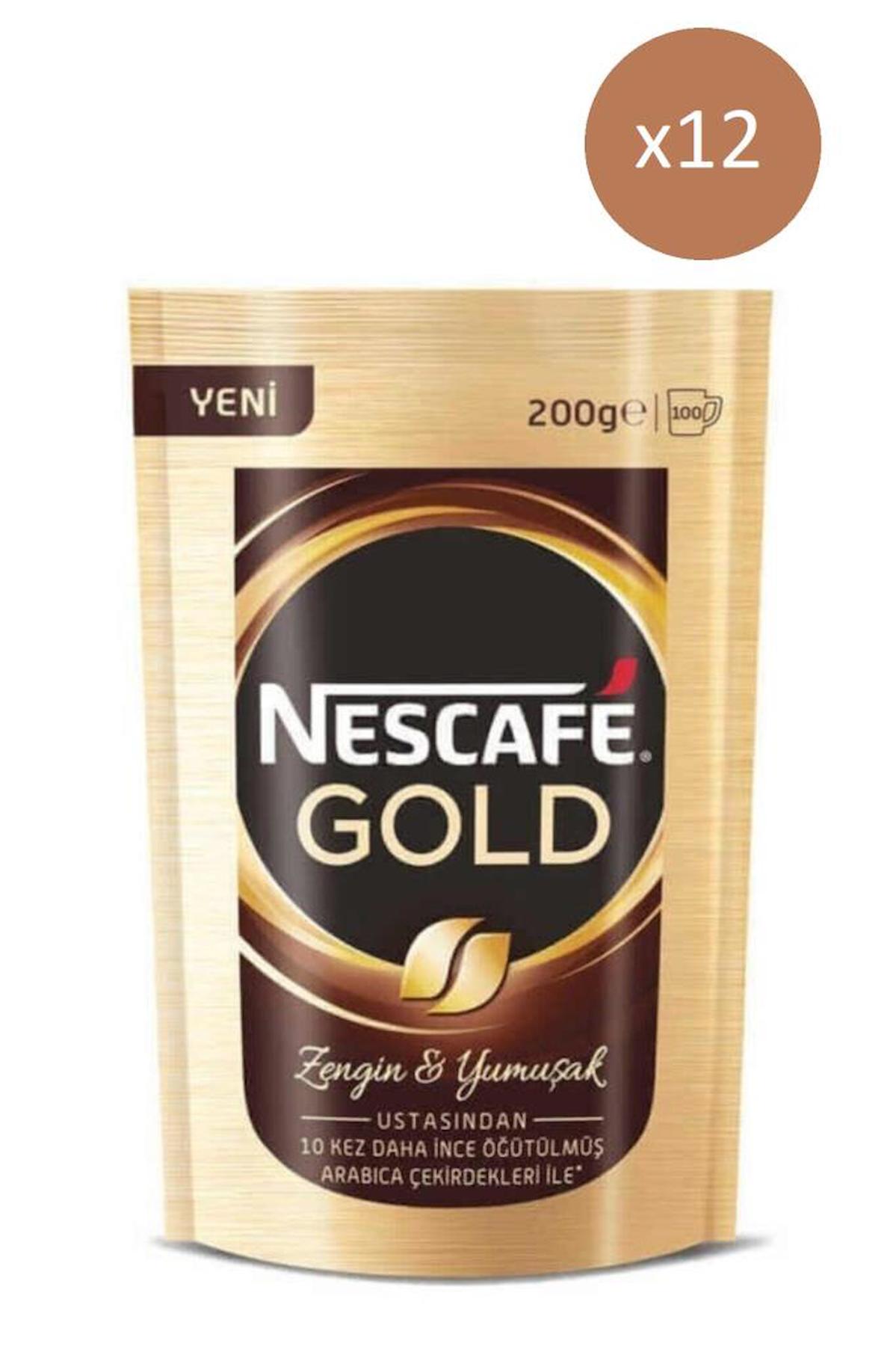 Nescafe Gold Paket Granül Kahve 12x200 gr
