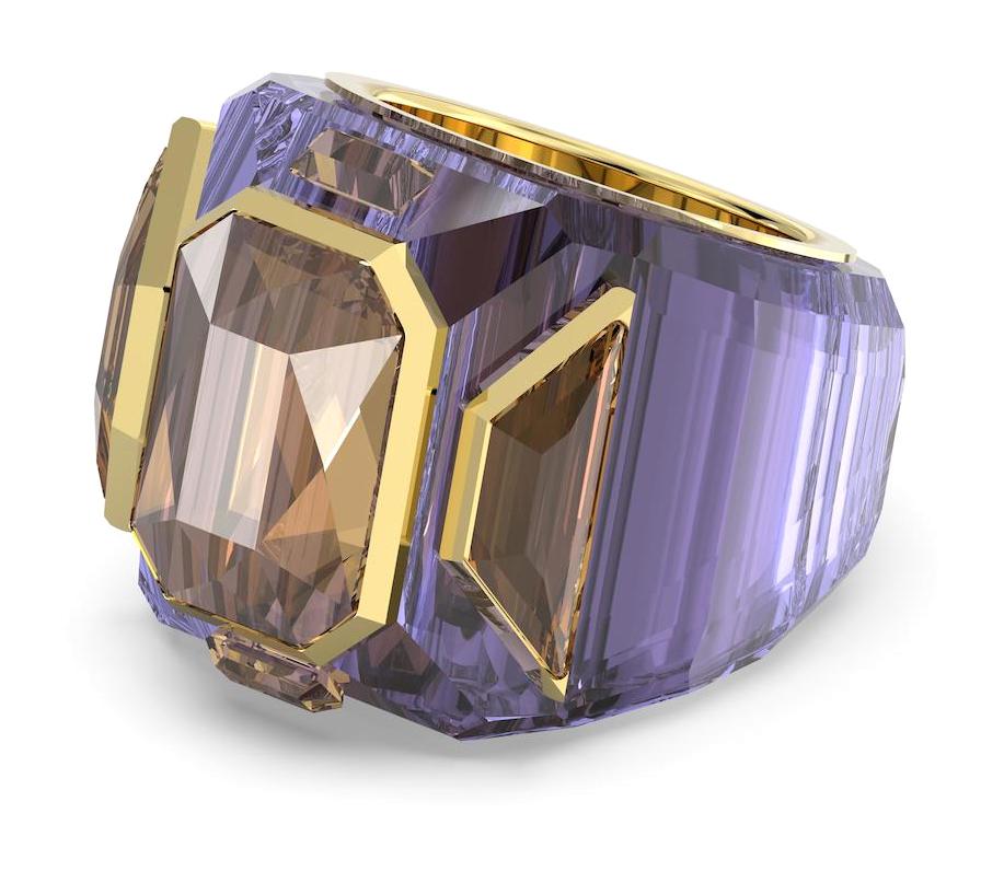 Swarovski Mor Tekli Rodyum Yüzük