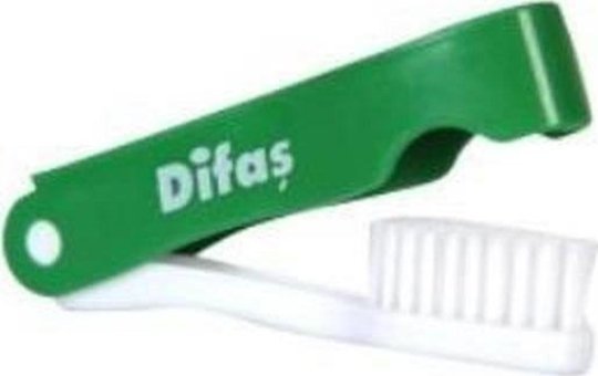 Difaş Katlanabilir Sert Manuel Yetişkin Diş Fırçası Yeşil