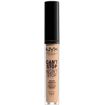 Nyx Stop Won'T Stop Natural Göz Altı ve Yüz Likit Fırça Kapatıcı