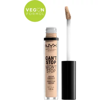 Nyx Stop Won'T Stop Vanilla Göz Altı ve Yüz Likit Fırça Kapatıcı