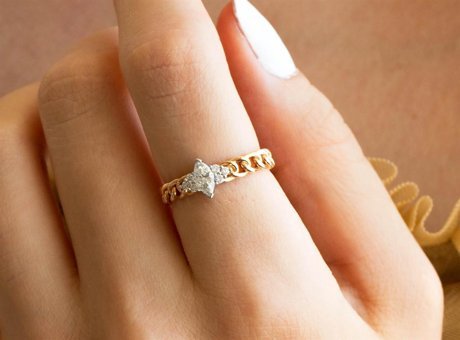 Safir Kuyumculuk 0.38 Karat Oval Sertifikalı Beyaz Pırlanta Yüzük