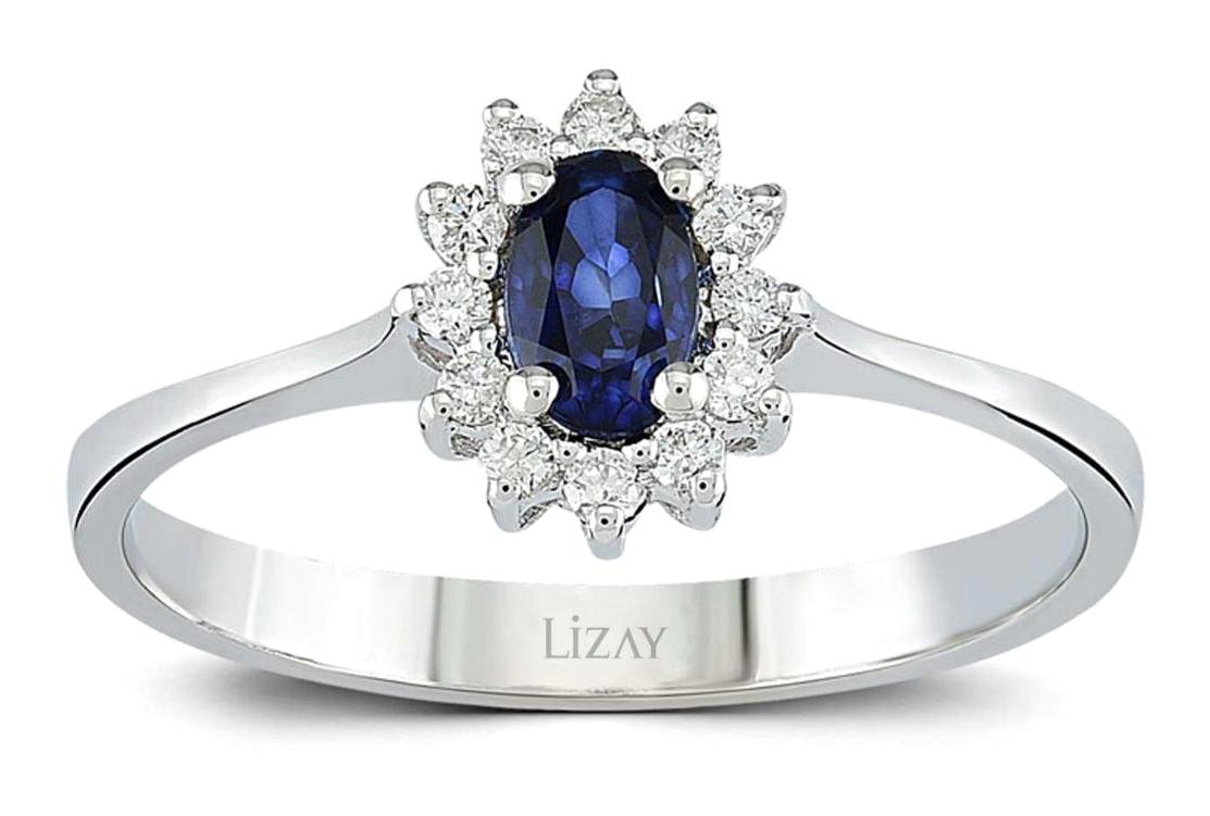 Lizay Pırlanta 0.40 Karat Oval Tektaş Parlak Sertifikalı Beyaz Pırlanta Yüzük