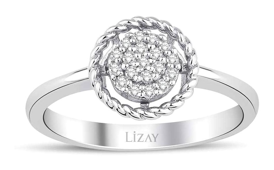 Lizay Pırlanta 0.19 Karat Yuvarlak Parlak Sertifikalı Beyaz Pırlanta Yüzük