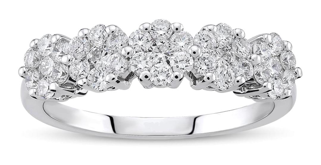 Harem Altın 0.70 Karat Yuvarlak Coronet Parlak Sertifikalı Beyaz Pırlanta Yüzük