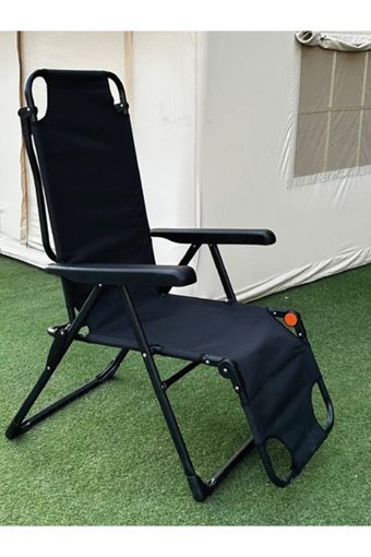 Nurgaz Compout Ayak Uzatmalı Kolçaklı Lacivert Kamp Sandalyesi