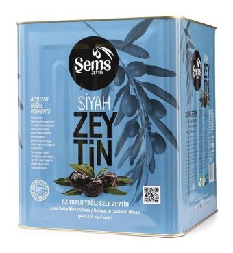 Şems Az Tuzlu Sele Salamura Siyah Zeytin Teneke 10 kg