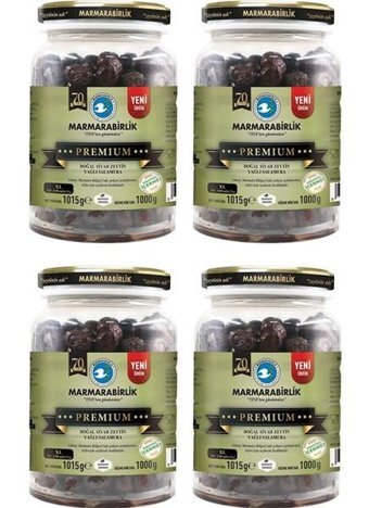 Marmarabirlik Premium Xl Salamura Siyah Zeytin Kavanoz 4x1 kg