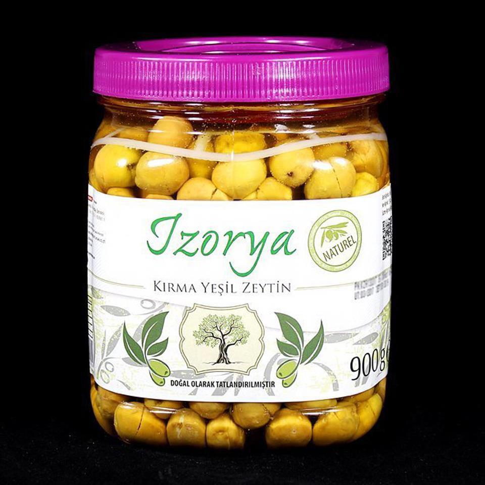 İzorya Tuzlu Yeşil Zeytin Kavanoz 900 gr