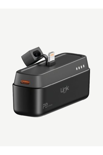 Linktech Strong PD 5000 mAh Hızlı Şarj Dijital Göstergeli USB Type C Powerbank Gri-Siyah