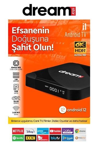 Dreamstar i1 16 GB Kapasteli 2 GB Ram Wifi 6K Android TV Box