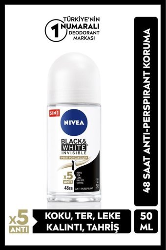 Nivea Black&White Invisible Ter Önleyici Antiperspirant Roll-On Kadın Deodorant 50 ml