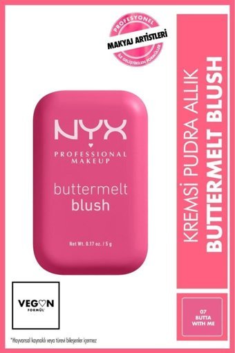 Nyx Buttermelt Blush 07 Butta With Me Parlak Toz Allık