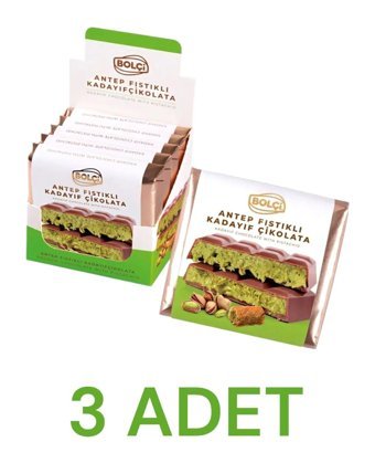 Bolçi Antep Fıstığı Kadayıf Dolgulu Sütlü Dubai Çikolatası 100 gr 3'lü
