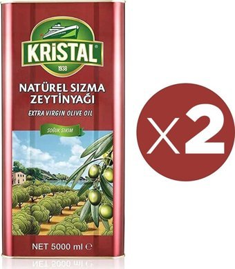 Kristal Soğuk Sıkım Teneke Sızma Zeytinyağı 2x5 lt
