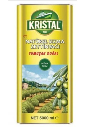 Kristal Soğuk Sıkım Teneke Sızma Zeytinyağı 5 lt
