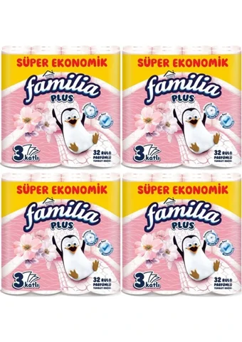 Familia Plus 3 Katlı Kokulu Renkli 4x32'li Rulo Tuvalet Kağıdı