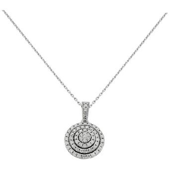 Pirnus Diamond Yuvarlak Kesim 14 Ayar Altın Pırlanta Kolye 42 Cm