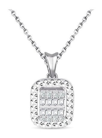 Lilarote 0.15 Karat Baget Kesim 8 Ayar Altın Tektaş Pırlanta Kolye 45 Cm