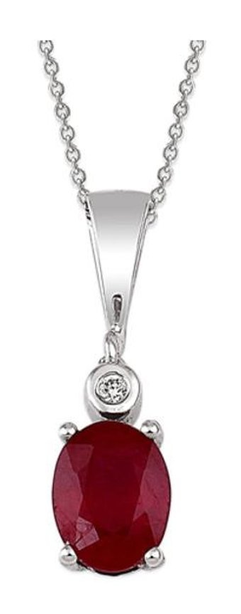 Dorsay Pırlanta 1.51 Karat Oval Kesim Yakut Taşlı Altın Pırlanta Kolye 45 Cm