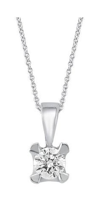 Altınbaş 0.08 Karat Yuvarlak Kesim 8 Ayar Altın Tektaş SE013 Pırlanta Kolye 40 Cm