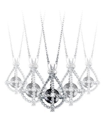 Lilarote 0.02 Karat Yuvarlak Kesim 925 Ayar Altın Pırlanta Kolye 45 Cm