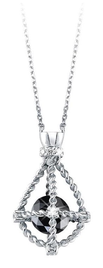 Lilarote 0.02 Karat Yuvarlak Kesim 925 Ayar Altın Pırlanta Kolye 45 Cm