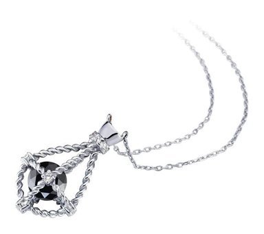 Lilarote 0.02 Karat Yuvarlak Kesim 925 Ayar Altın Pırlanta Kolye 45 Cm