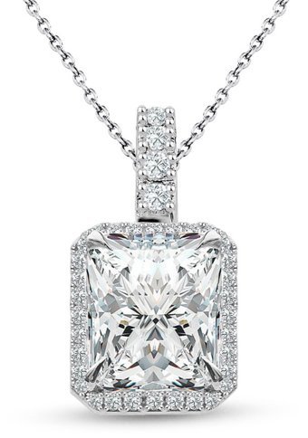 Lilarote 6 Karat Baget Kesim 14 Ayar Altın Tektaş Pırlanta Kolye 45 Cm