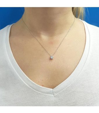 Lova Pırlanta 0.32 Karat Yuvarlak Kesim Altın Tektaş 2040031 Pırlanta Kolye 42 Cm