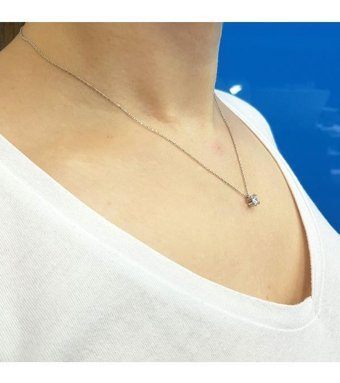 Lova Pırlanta 0.32 Karat Yuvarlak Kesim Altın Tektaş 2040031 Pırlanta Kolye 42 Cm