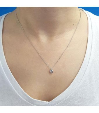 Lova Pırlanta 0.32 Karat Yuvarlak Kesim Altın Tektaş 2060024 Pırlanta Kolye 42 Cm