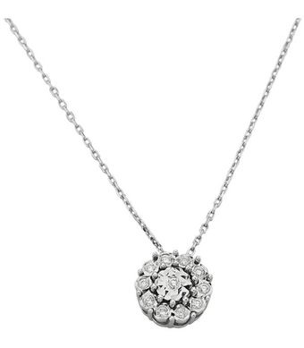 Pirnus Diamond 0.10 Karat Yuvarlak Kesim 14 Ayar Altın Pırlanta Kolye 42 Cm