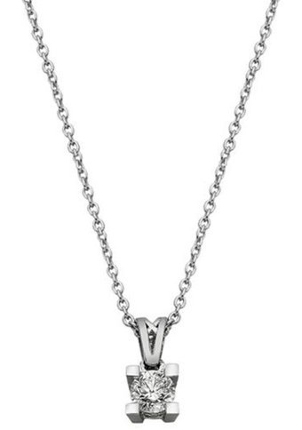 Pirnus Diamond 0.17 Karat Yuvarlak Kesim 14 Ayar Altın Pırlanta Kolye 42 Cm